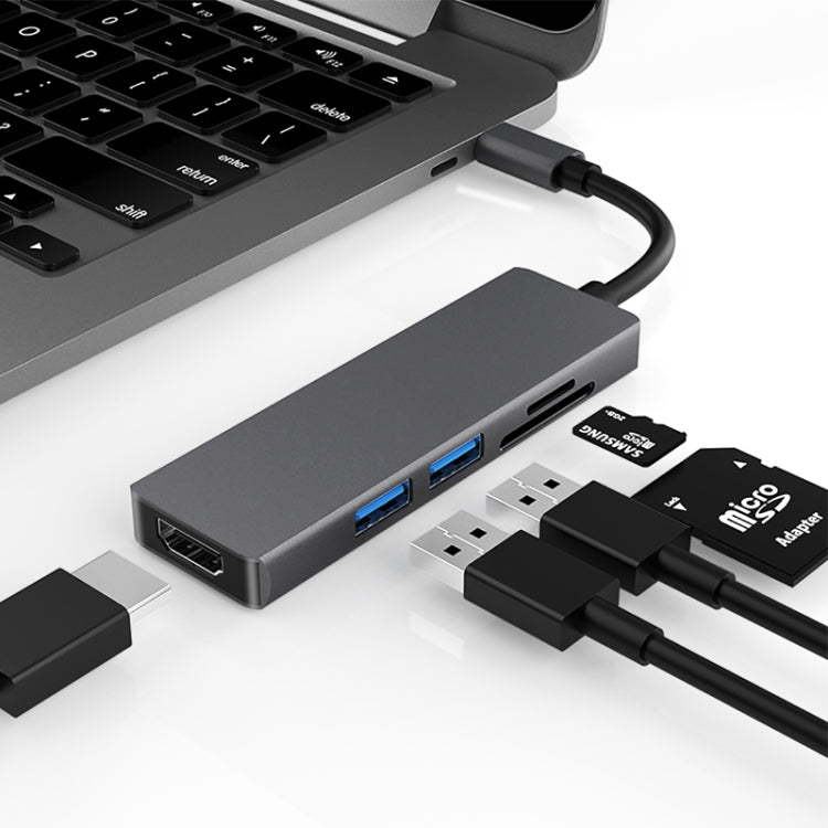 Adattatore HUB USB-C 5 in 1 con HDMI 4K e USB 3.0