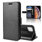 Custodia in pelle con apertura orizzontale a piegatura singola R64 Texture per iPhone XI MAX, con supporto, slot per carte e portafoglio