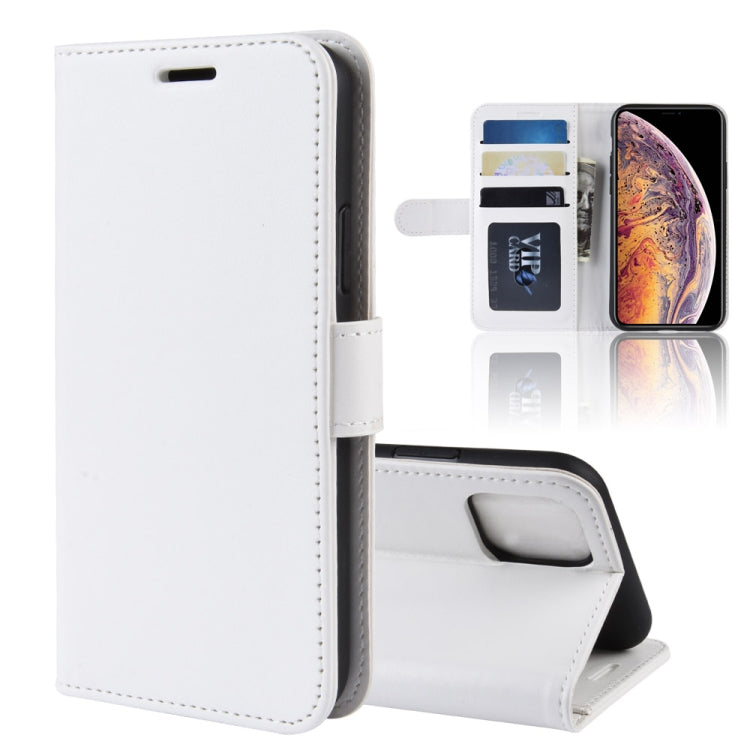 Custodia in pelle con apertura orizzontale a piegatura singola R64 Texture per iPhone XI MAX, con supporto, slot per carte e portafoglio