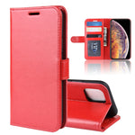 Custodia in pelle con apertura orizzontale a piegatura singola R64 Texture per iPhone XI MAX, con supporto, slot per carte e portafoglio