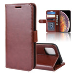 Custodia in pelle con apertura orizzontale a piegatura singola R64 Texture per iPhone XI MAX, con supporto, slot per carte e portafoglio