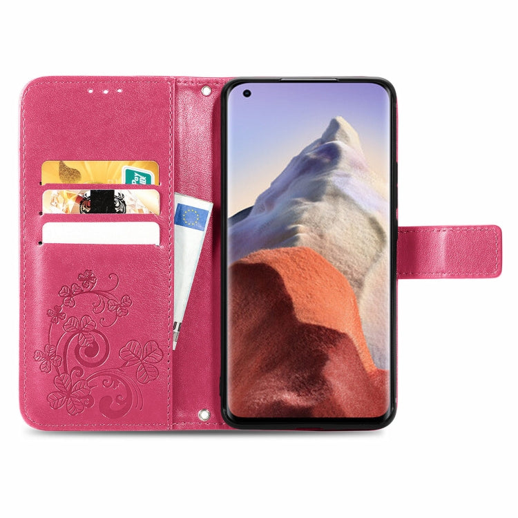 Custodia in pelle con protezione per telefono cellulare con fibbia in rilievo con chiusura a quattro foglie con cordino e slot per schede e portafoglio e funzione staffa, For Samsung Galaxy A22 5G, For Samsung Galaxy A22 4G, For Samsung Galaxy F62/M62 ...
