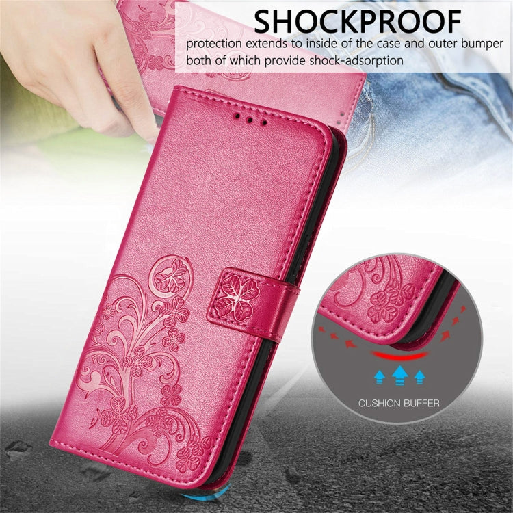 Custodia in pelle con protezione per telefono cellulare con fibbia in rilievo con chiusura a quattro foglie con cordino e slot per schede e portafoglio e funzione staffa, For Samsung Galaxy A22 5G, For Samsung Galaxy A22 4G, For Samsung Galaxy F62/M62 ...