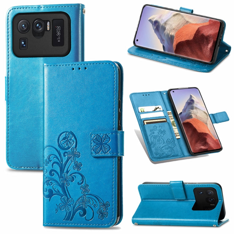 Custodia in pelle con protezione per telefono cellulare con fibbia in rilievo con chiusura a quattro foglie con cordino e slot per schede e portafoglio e funzione staffa, For Samsung Galaxy A22 5G, For Samsung Galaxy A22 4G, For Samsung Galaxy F62/M62 ...