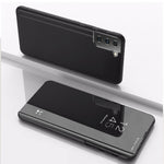 Custodia in pelle flip orizzontale placcata a specchio con supporto, For Samsung Galaxy S21 FE, For Samsung Galaxy A82 5G, For Samsung Galaxy A82 5G / Quantum 2