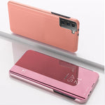 Custodia in pelle flip orizzontale placcata a specchio con supporto, For Samsung Galaxy S21 FE, For Samsung Galaxy A82 5G, For Samsung Galaxy A82 5G / Quantum 2