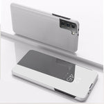 Custodia in pelle flip orizzontale placcata a specchio con supporto, For Samsung Galaxy S21 FE, For Samsung Galaxy A82 5G, For Samsung Galaxy A82 5G / Quantum 2