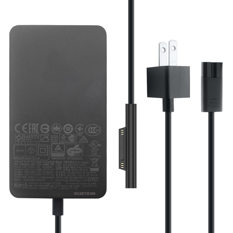 Caricabatterie adattatore CA 36 W 12 V 2,58 A / 5 V 1 A per Microsoft Surface Pro 3/4, presa americana