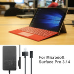 Caricabatterie adattatore CA 36 W 12 V 2,58 A / 5 V 1 A per Microsoft Surface Pro 3/4, presa americana