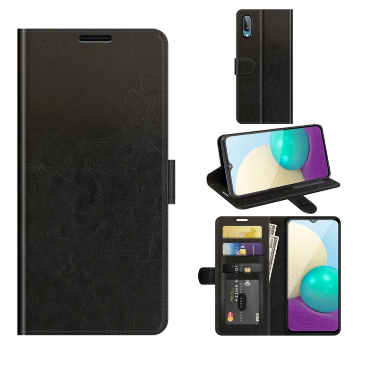 Per Samsung Galaxy A02 / M02 R64 Texture Custodia protettiva a vibrazione orizzontale singola con supporto e slot per schede e portafogli e cornice per foto, For Samsung Galaxy A02