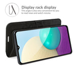 Per Samsung Galaxy A02 / M02 R64 Texture Custodia protettiva a vibrazione orizzontale singola con supporto e slot per schede e portafogli e cornice per foto, For Samsung Galaxy A02