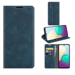 Per Samsung Galaxy A02 / M02 Custodia in pelle con ventosa magnetica da lavoro retro-skin con supporto e slot per schede e portafoglio, For Galaxy A02