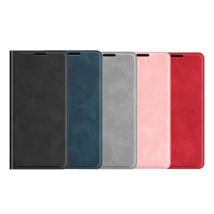 Per Samsung Galaxy A02 / M02 Custodia in pelle con ventosa magnetica da lavoro retro-skin con supporto e slot per schede e portafoglio, For Galaxy A02