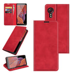 Per Samsung Galaxy Xcover 5 / Xcover 5S Custodia in pelle con ventosa magnetica per affari retro-pelle con supporto e slot per schede e portafoglio