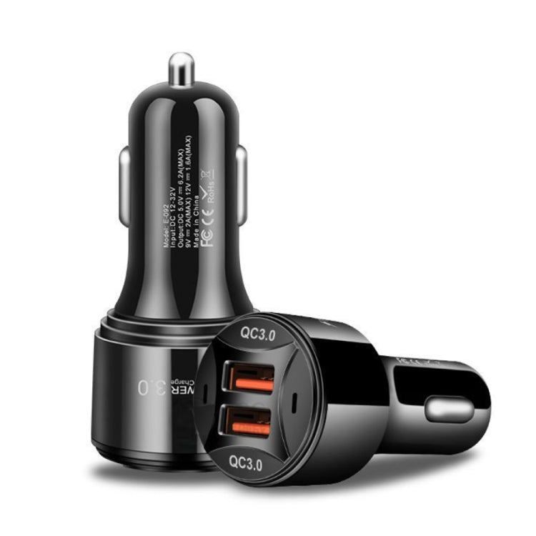 TE-092 36W Dual QC3.0 Caricabatteria da auto rapido USB, TE-092