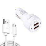 TE-092 36W Dual QC3.0 Caricabatteria da auto rapido USB + set di cavi dati da USB a Micro USB, TE-092 with Micro USB Cable
