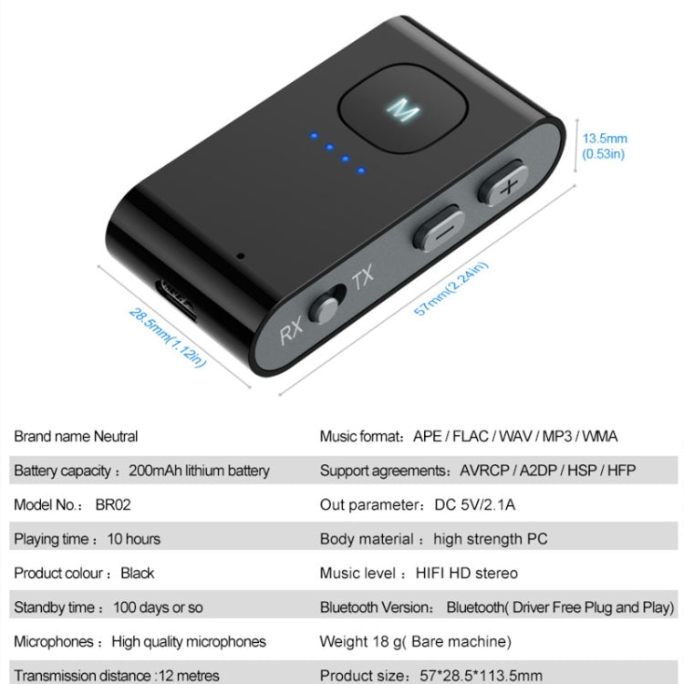 Adattatore audio Bluetooth 2 in 1 BR02 per PC e TV