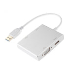 WS-03 Convertitore Ethernet per scheda di rete 4 in 1 da USB 3.0 a VGA + HDMI + DVI + RJ45