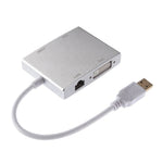 WS-03 Convertitore Ethernet per scheda di rete 4 in 1 da USB 3.0 a VGA + HDMI + DVI + RJ45