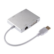WS-03 Convertitore Ethernet per scheda di rete 4 in 1 da USB 3.0 a VGA + HDMI + DVI + RJ45