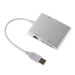 WS-03 Convertitore Ethernet per scheda di rete 4 in 1 da USB 3.0 a VGA + HDMI + DVI + RJ45