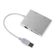 WS-03 Convertitore Ethernet per scheda di rete 4 in 1 da USB 3.0 a VGA + HDMI + DVI + RJ45