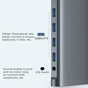 Docking station multifunzione per notebook WS-04 12 in 1 di tipo C, 12 in 1