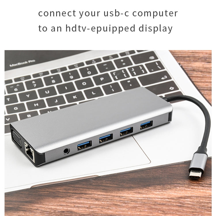 Docking station multifunzione per notebook WS-04 12 in 1 di tipo C, 12 in 1