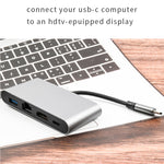 WS-07 Type-C 3.1 a RJ45 + HDMI + USB 3.0 + PD Docking station multifunzione convertitore 4 in 1, Type-C 3.1 to RJ45+HDMI+USB3.0+Type-C