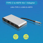 WS-07 Type-C 3.1 a RJ45 + HDMI + USB 3.0 + PD Docking station multifunzione convertitore 4 in 1, Type-C 3.1 to RJ45+HDMI+USB3.0+Type-C
