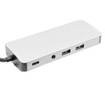 Hub USB-C 9 in 1 con HDMI 4K, RJ45, VGA, SD, TF, audio e USB 3.0