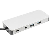 WS-06 9 in 1 da tipo C a RJ45 + VGA + PD + HDMI + SD + TF + audio 3,5 mm + 2 adattatori HUB USB 3.0