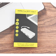 WS-06 9 in 1 da tipo C a RJ45 + VGA + PD + HDMI + SD + TF + audio 3,5 mm + 2 adattatori HUB USB 3.0