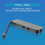 WS-11 8 in 1 da tipo C a HDMI + VGA + SD + TF + RJ45 + PD + 2 x convertitore adattatore HUB USB 3.0
