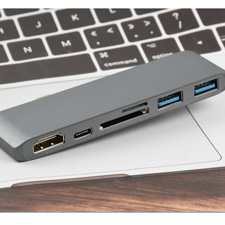 WS-15 Convertitore 6 in 1 da tipo C a HDMI + USB 3.0 x 2 + SD + TF + PD HUB