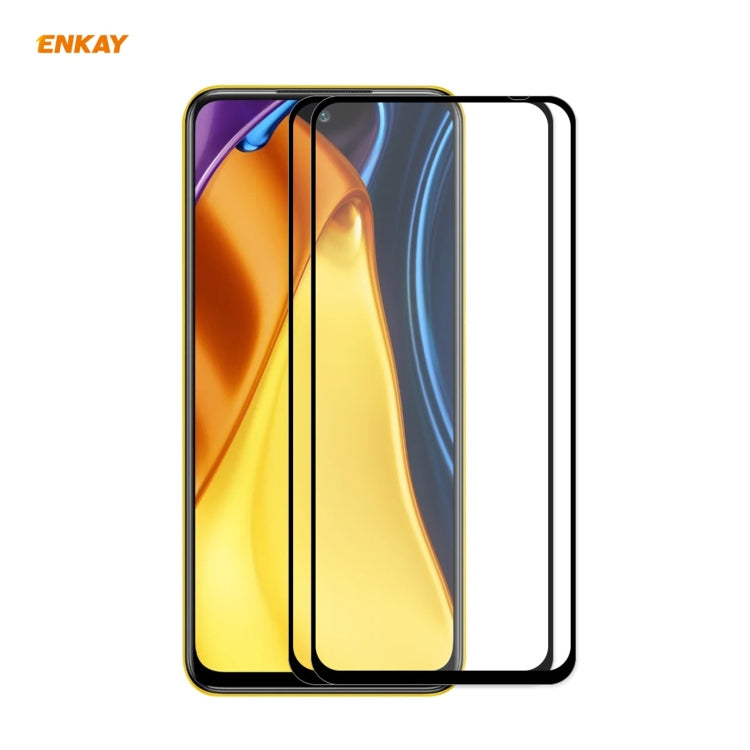 2 PZ ENKAY Hat-Prince Full Glue 0.26mm 9H 2.5D Pellicola a copertura totale in vetro temperato, For Nokia X10 / X20(2pcs）, For Xiaomi Poco M3 Pro / Redmi Note 10 5G(2pcs)
