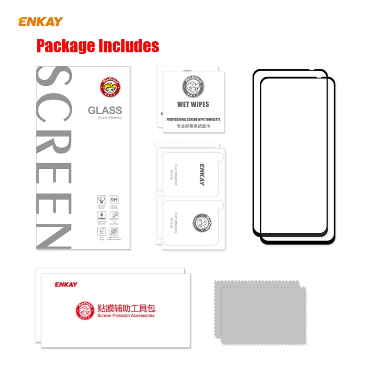 2 PZ ENKAY Hat-Prince Full Glue 0.26mm 9H 2.5D Pellicola a copertura totale in vetro temperato, For Nokia X10 / X20(2pcs）, For Xiaomi Poco M3 Pro / Redmi Note 10 5G(2pcs)