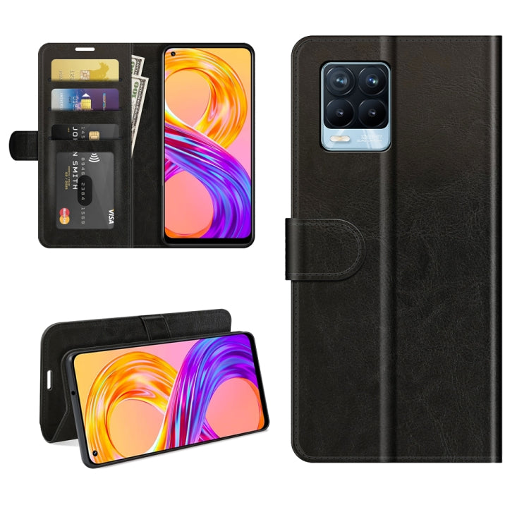 Per OPPO Realme 8/8 Pro 4G R64 Texture Custodia protettiva a vibrazione singola orizzontale con supporto e slot per schede e portafoglio e cornice per foto, For OPPO Realme 8