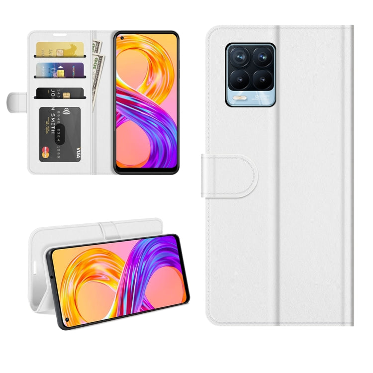 Per OPPO Realme 8/8 Pro 4G R64 Texture Custodia protettiva a vibrazione singola orizzontale con supporto e slot per schede e portafoglio e cornice per foto, For OPPO Realme 8