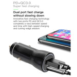 P21 Portable PD 20W + QC 3.0 18W Caricabatterie per auto veloce a doppia porta, P21 Car Charger
