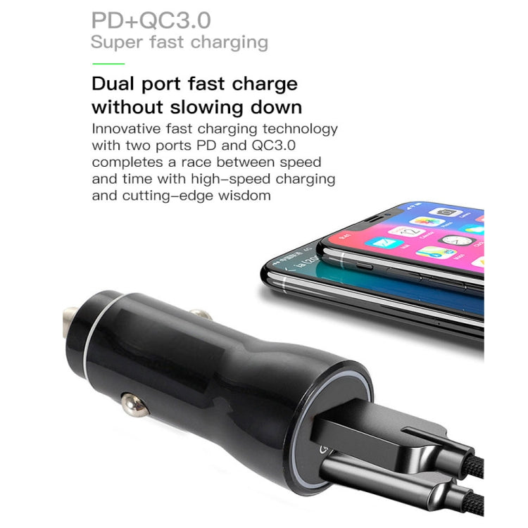 P21 Portable PD 20W + QC 3.0 18W Caricabatterie per auto veloce a doppia porta, P21 Car Charger