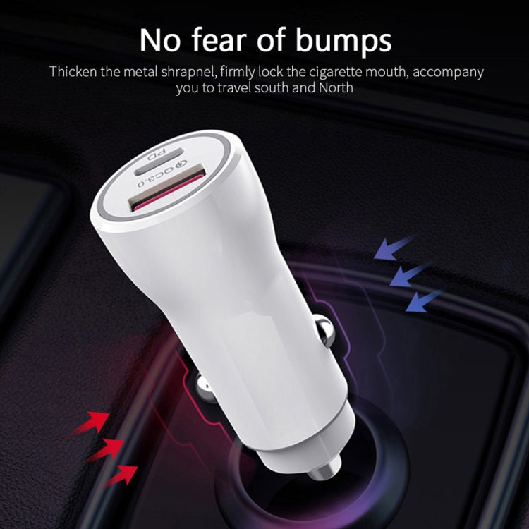 P21 Portable PD 20W + QC 3.0 18W Caricabatterie per auto veloce a doppia porta, P21 Car Charger