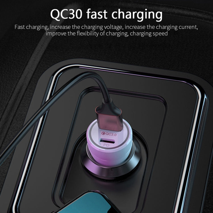 P21 Portable PD 20W + QC 3.0 18W Caricabatterie per auto veloce a doppia porta, P21 Car Charger