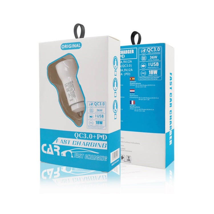 P21 Portable PD 20W + QC 3.0 18W Caricabatterie per auto veloce a doppia porta, P21 Car Charger