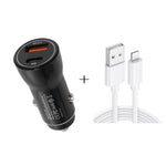P21 PD 20W USB-C / Type-C + QC3.0 18W Caricabatteria da auto USB veloce con set di cavi dati da USB a 8 pin, USB to 8 Pin
