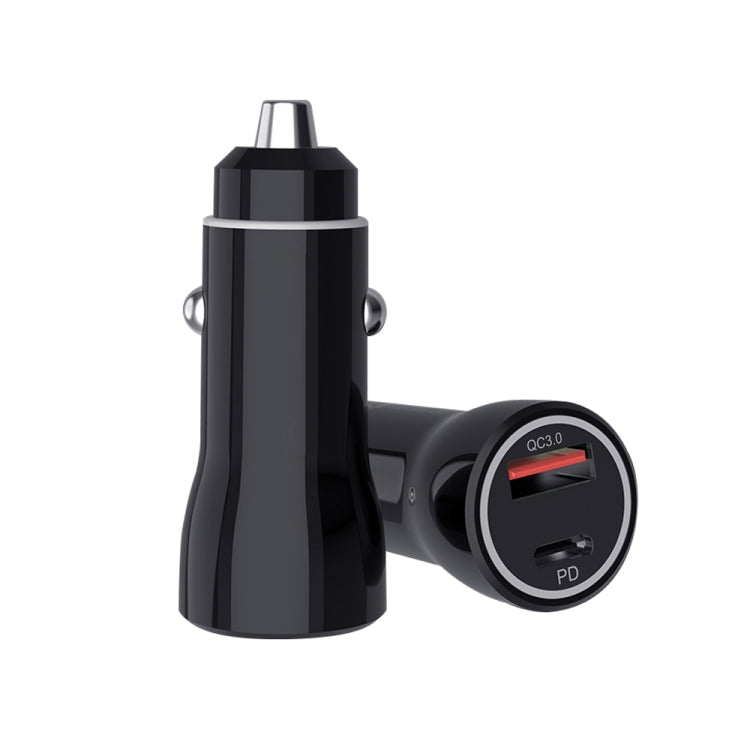P21 PD 20W USB-C / Type-C + QC3.0 18W Caricabatteria da auto USB veloce con set di cavi dati da USB a 8 pin, USB to 8 Pin