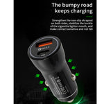 P21 PD 20W USB-C / Type-C + QC3.0 18W Caricabatteria da auto USB veloce con set di cavi dati da USB a 8 pin, USB to 8 Pin