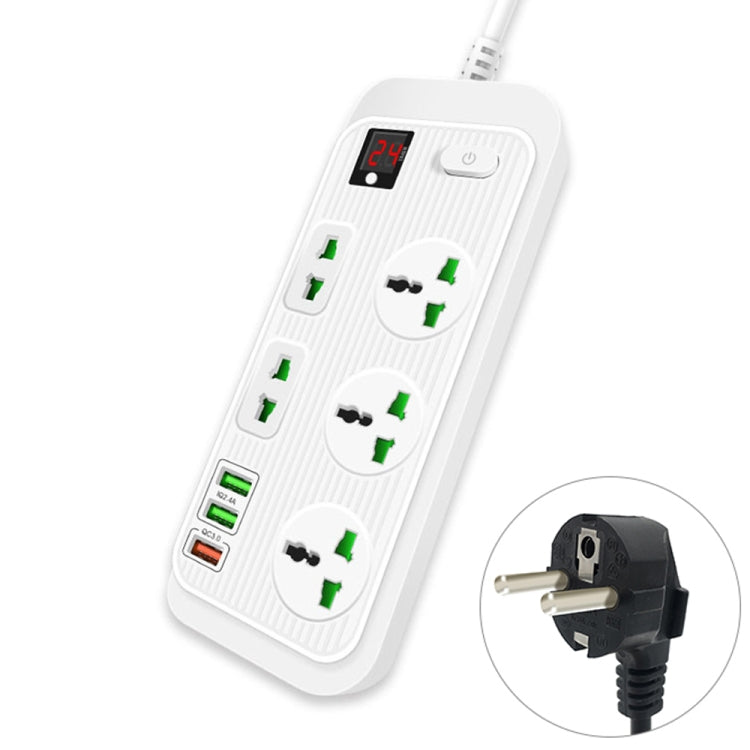 T17 3000 W Presa Smart Timing 24 ore ad alta potenza QC3.0 Presa USB per ricarica rapida Presa multipla, Lunghezza cavo: 2 m, Spina UE