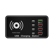 A7 Caricatore USB ad alta potenza da 100 W 4 x PD 20 W + Caricabatterie USB QC3.0 + Caricabatterie wireless Qi da 15 W Stazione di ricarica intelligente multiporta, EU Plug, US Plug, AU Plug, UK Plug
