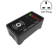 A7 Caricatore USB ad alta potenza da 100 W 4 x PD 20 W + Caricabatterie USB QC3.0 + Caricabatterie wireless Qi da 15 W Stazione di ricarica intelligente multiporta, EU Plug, US Plug, AU Plug, UK Plug
